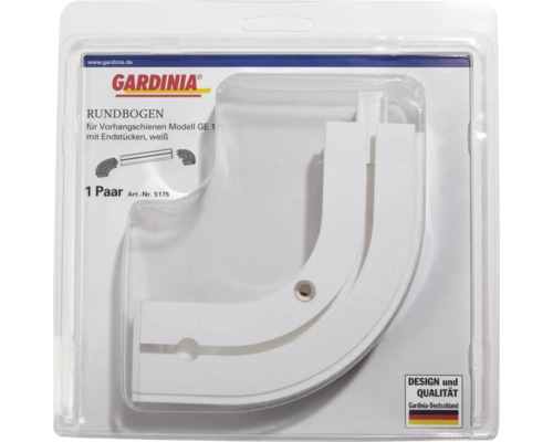 Gardinia Vorhangschienen Rundbogen Modell GE 1 mit Endstücken in Verpackung