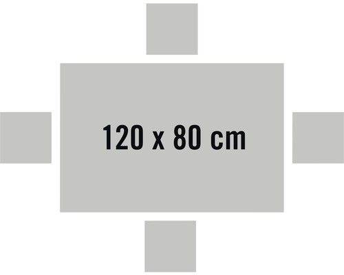 Tisch mit den Maßen 120 mal 80 Zentimeter