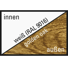 Kunststofffenster Festelement ARON Basic weiß/golden oak 400x550 mm (nicht öffenbar)-thumb-2