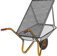 Schubkarre mit Gitteraufsatz für den Transport von Gartenabfällen