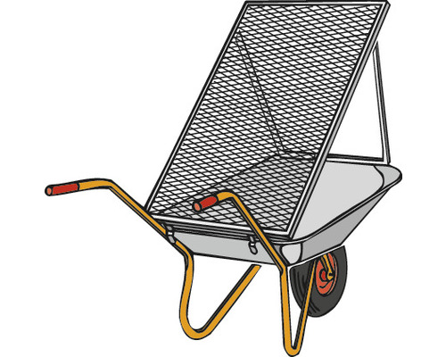 Schubkarre mit Gitteraufsatz für den Transport von Gartenabfällen