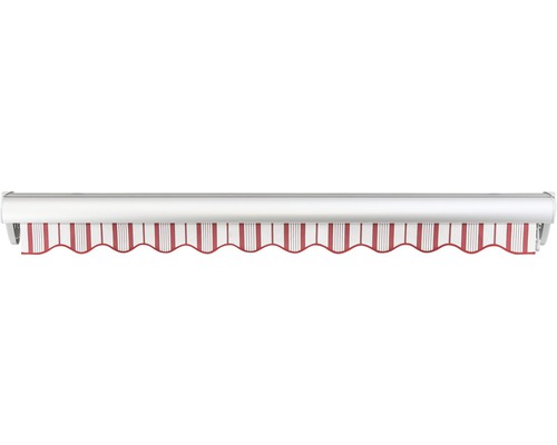 Markise mit rot-weißen Streifen