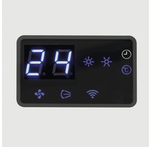Display einer Klimaanlage mit Temperaturanzeige und verschiedenen Symbolen