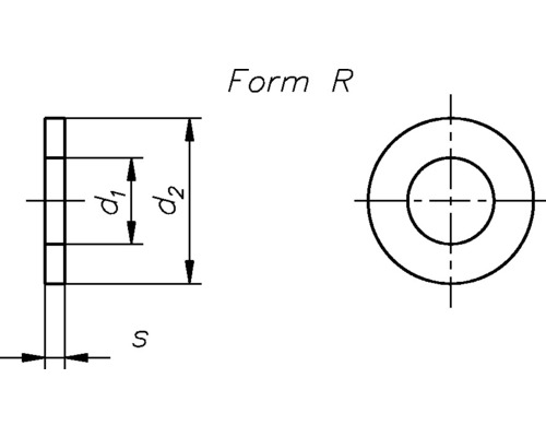 100 Unterlegscheiben DIN 440 Form R - für M5 - Aussen-Ø=18mm - verzinkt