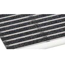Fußmatte mit Aluminiumprofilen und Textileinsätzen