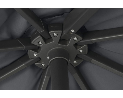 Detailaufnahme des Mechanismus eines Sonnenschirms