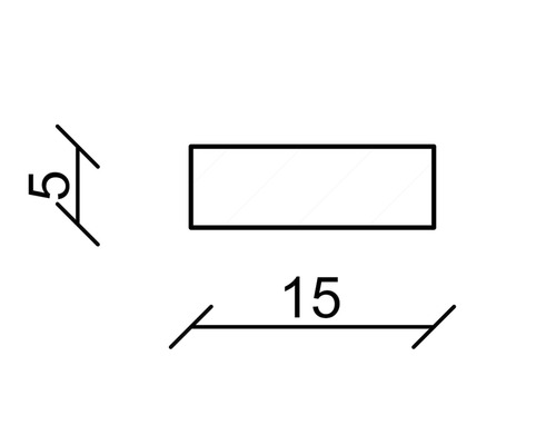 Technische Zeichnung mit Maßangaben 5 und 15