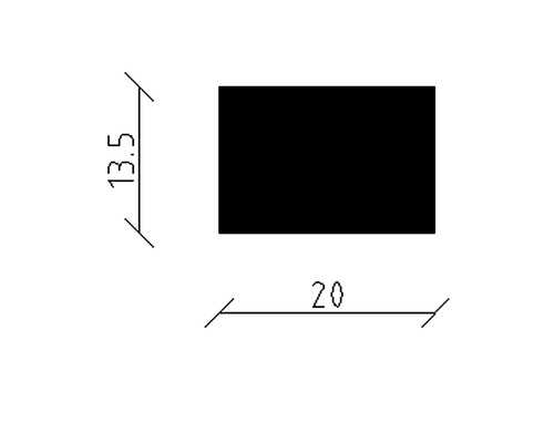 Technische Zeichnung mit Maßangaben: 13,5 und 20