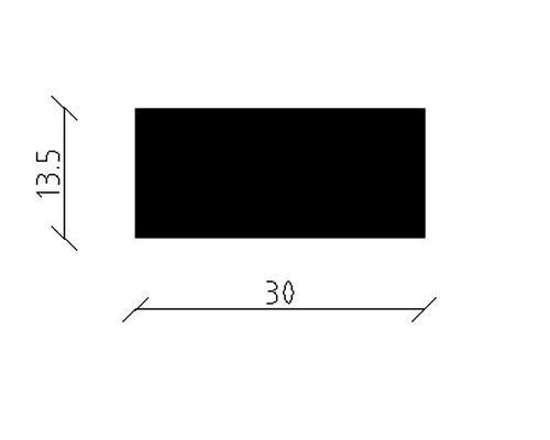 Technische Zeichnung mit Maßangaben: 30 x 13.5