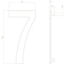 Hausnummer Intersteel 7 150 mm schwarz matt