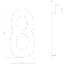 Hausnummer Intersteel 8 150 mm schwarz matt-thumb-1