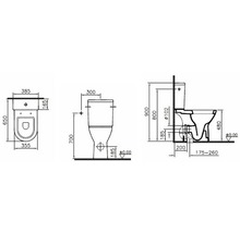 Erhöhtes Standtiefspülklosett Kombination VitrA S50 weiß glänzend HygieneGlaze mit WC-Sitz-thumb-1