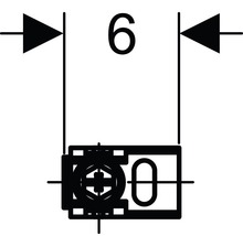 Schemazeichnung: 6 Millimeter Bohrtiefe