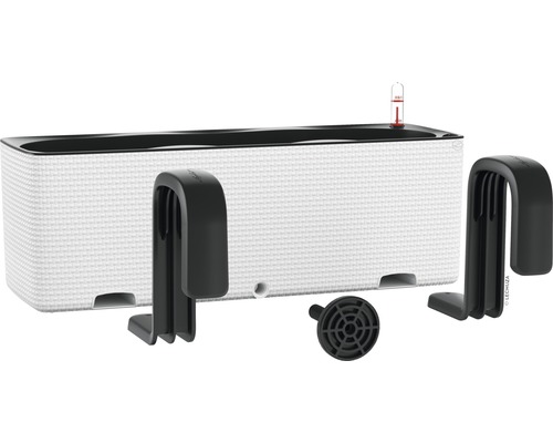 Balkonkasten mit Bewässerungssystem, Wasserstandsanzeiger und Halterung