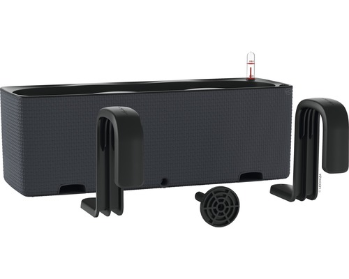 Balkonkasten mit Bewässerungssystem, Halterung und Wasserstandsanzeige