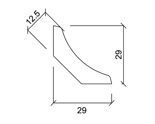 Technische Zeichnung eines Zierprofils mit Maßangaben