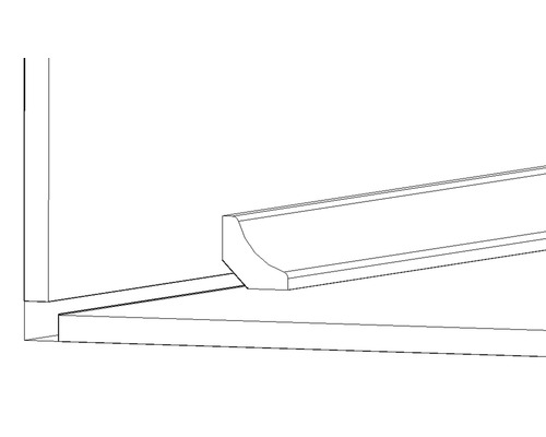 Illustration einer Sockelleiste für den Innenausbau.