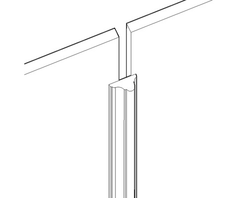 Detailansicht einer Profilleiste zur Wandmontage