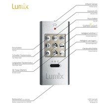 Lumix Superlight Fernbedienung mit Infrarotsensor, LED Anzeige, Helligkeitsregler, Kanalwahlschalter und Timerfunktion