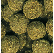 Nahaufnahme von Teichfutterpellets für Fische