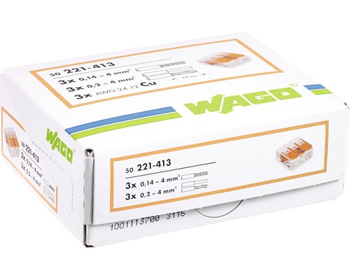 Verpackung Wago Verbindungsklemmen für Leiter von 0,14 bis 4 mm²