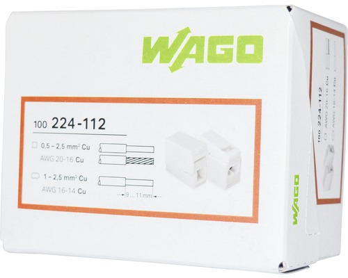 Packung Wago Verbindungsklemmen für Drähte von 0,5 bis 2,5 mm²