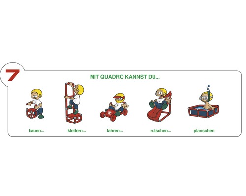 Mit Quadro kann man bauen, klettern, fahren, rutschen und planschen.