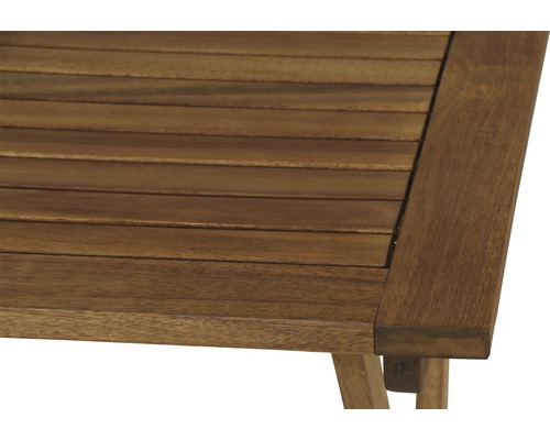 Detailansicht einer Gartentischplatte aus Holz