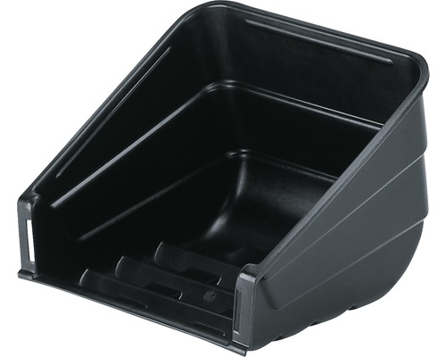 Schwarzer Pflanzkasten aus Kunststoff