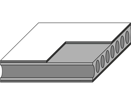 Illustration einer Hohlkammerplatte mit Ausschnitt