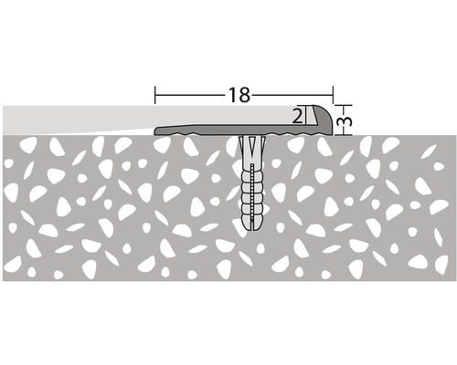 Abbildung eines Übergangsprofils mit Maßen und Befestigung