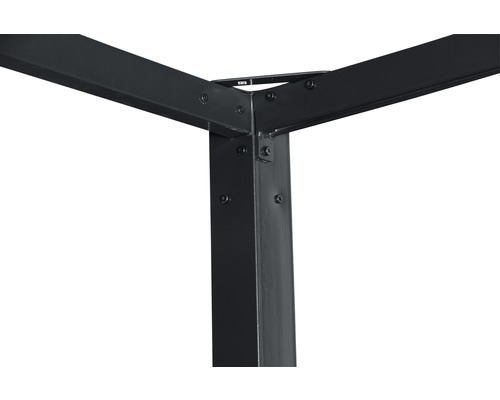 Detailansicht eines Pavillonrahmens aus Metall