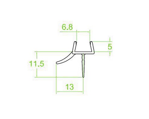 Technische Zeichnung eines Dichtungsprofils mit Maßangaben