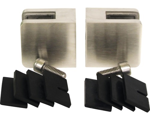 Glashalterung aus Edelstahl mit Schrauben und Dichtungssatz