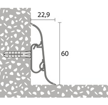 Sockelleiste mit Kabelkanal PVC nussbaum oliv 22x60x2500 mm-thumb-1