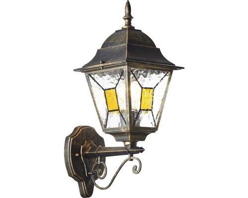 Antike Außenwandleuchte mit Glaseinsätzen
