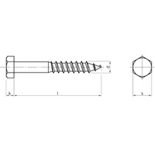 6-Kant Holzschraube DIN 571 galv.verzinkt 12x200 mm 25 Stück-thumb-1