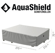 AquaShield Logo. Schutzhülle für Gartenmöbel, 270 mal 210 mal 70 Zentimeter