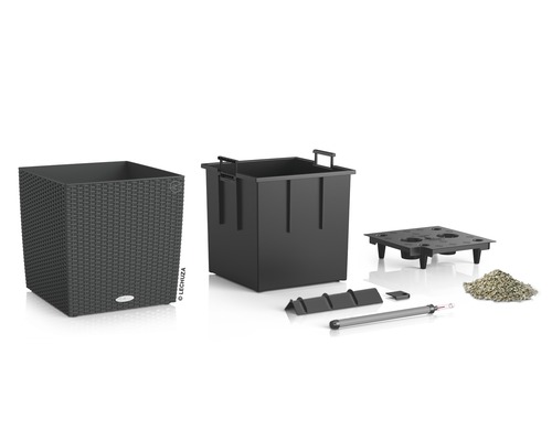 Komplettes Pflanzgefäß Set mit Einsatz, Wasserstandsanzeiger und Substrat