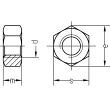Sechskantmuttern DIN 934 G.8 verzinkt M7 - 100 Stück, Schrauben