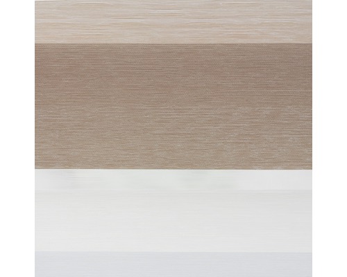 Nahaufnahme einer braun-weißen Doppelrollos