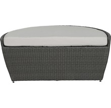 Gartenhocker aus Polyrattan mit Sitzkissen