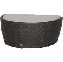 Halbrunde Gartenliege aus Polyrattan mit Auflage