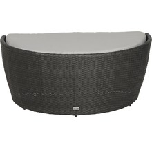 Halbmondförmige Gartenliege aus Polyrattan mit Polster