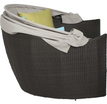 Gartenlounge aus Rattan mit Sonnendach und Kissen