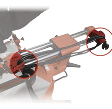 Detailansicht einer Kappsäge mit Kabelbefestigung