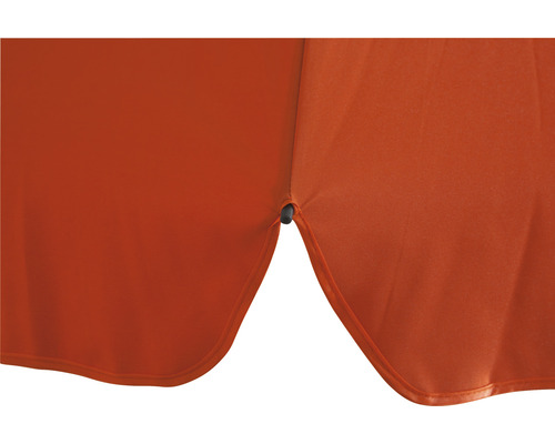 Detailansicht eines Sonnenschirms mit Bezug