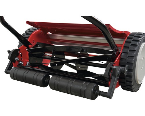 Detailansicht eines Spindelmähers mit Schneidwalze