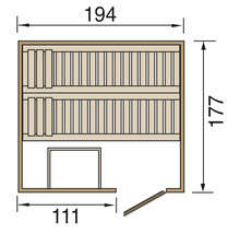 Elementsauna Weka Halmstad GTF Gr.2 inkl. 7,5 kW Bio Ofen inkl.digitaler Steuerung mit Fenster und graphitfarbiger Ganzglastüre-thumb-1 Elementsauna Weka Halmstad GTF Gr.2 inkl. 7,5 kW Bio Ofen inkl.digitaler Steuerung mit Fenster und graphitfarbiger Ganzglastüre-thumb-1