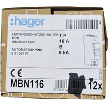 Hager MBN 116 16A Leitungsschutzschalter B 6kA 1-polig-thumb-1